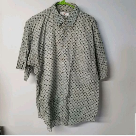 Chiamare Geometeric Mens Button Up Shirt  Short Sleeve Collared L - Picture 1 of 5